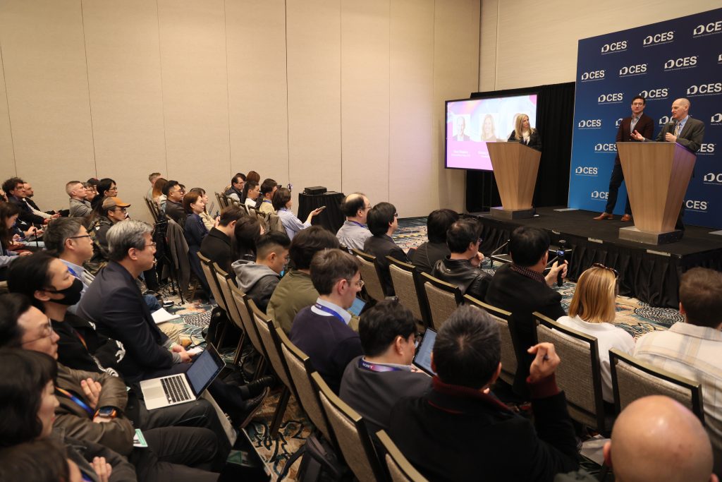 A large crowd at the CES event in las Vegas
