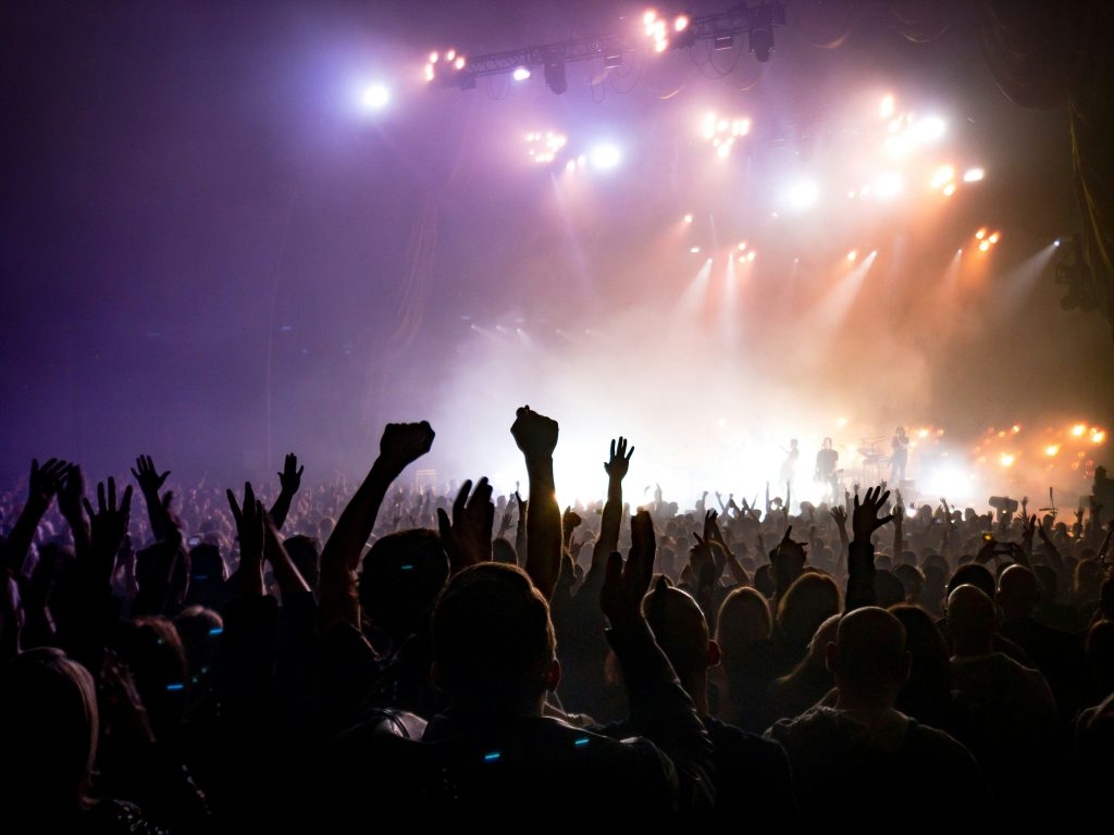 A crowd enjoying a concert