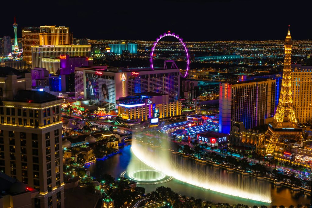 A night view of Las Vegas