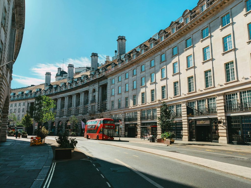 London street on a sunny summer day