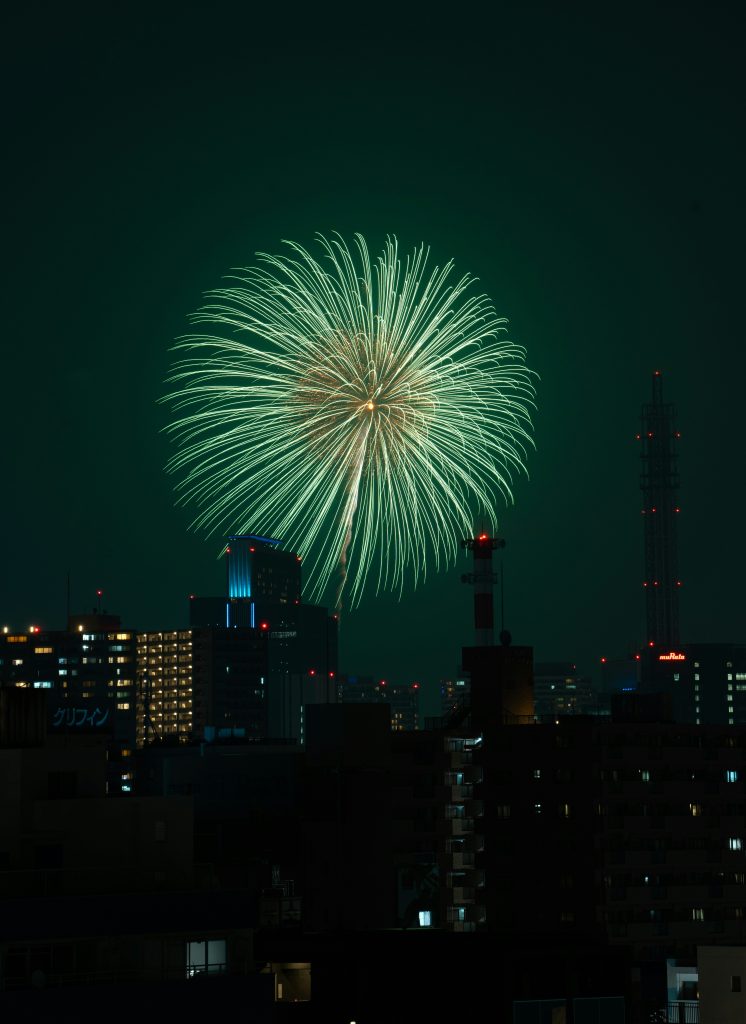 Fireworks on New Years in Tokyo